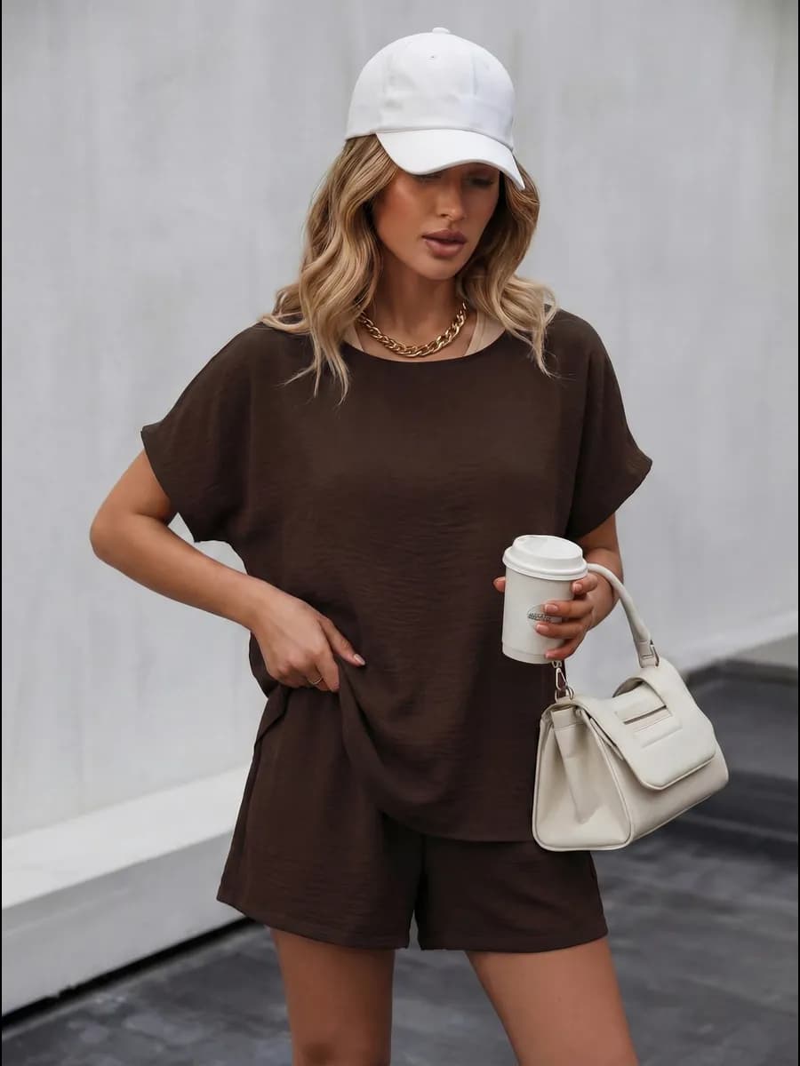 Костюм домашний с шортами летний оверсайз