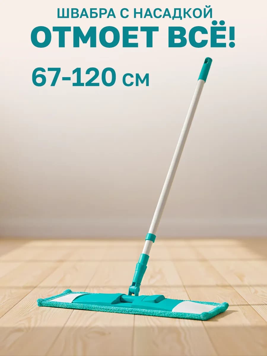 Швабра для пола с насадкой из микрофибры