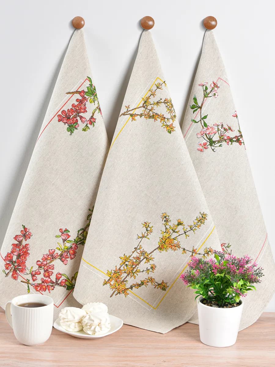 Полотенца кухонные льняные 3 шт