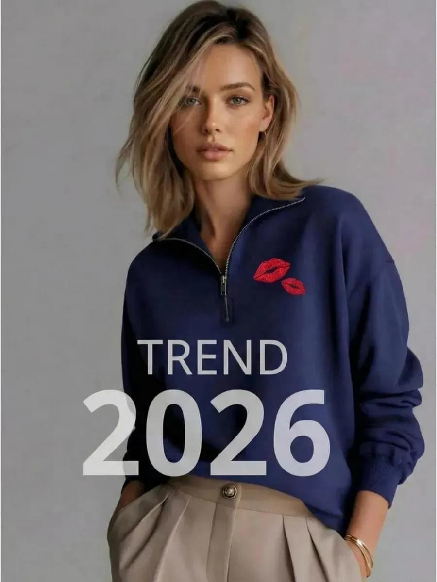 Свитшот поло полузамок женский