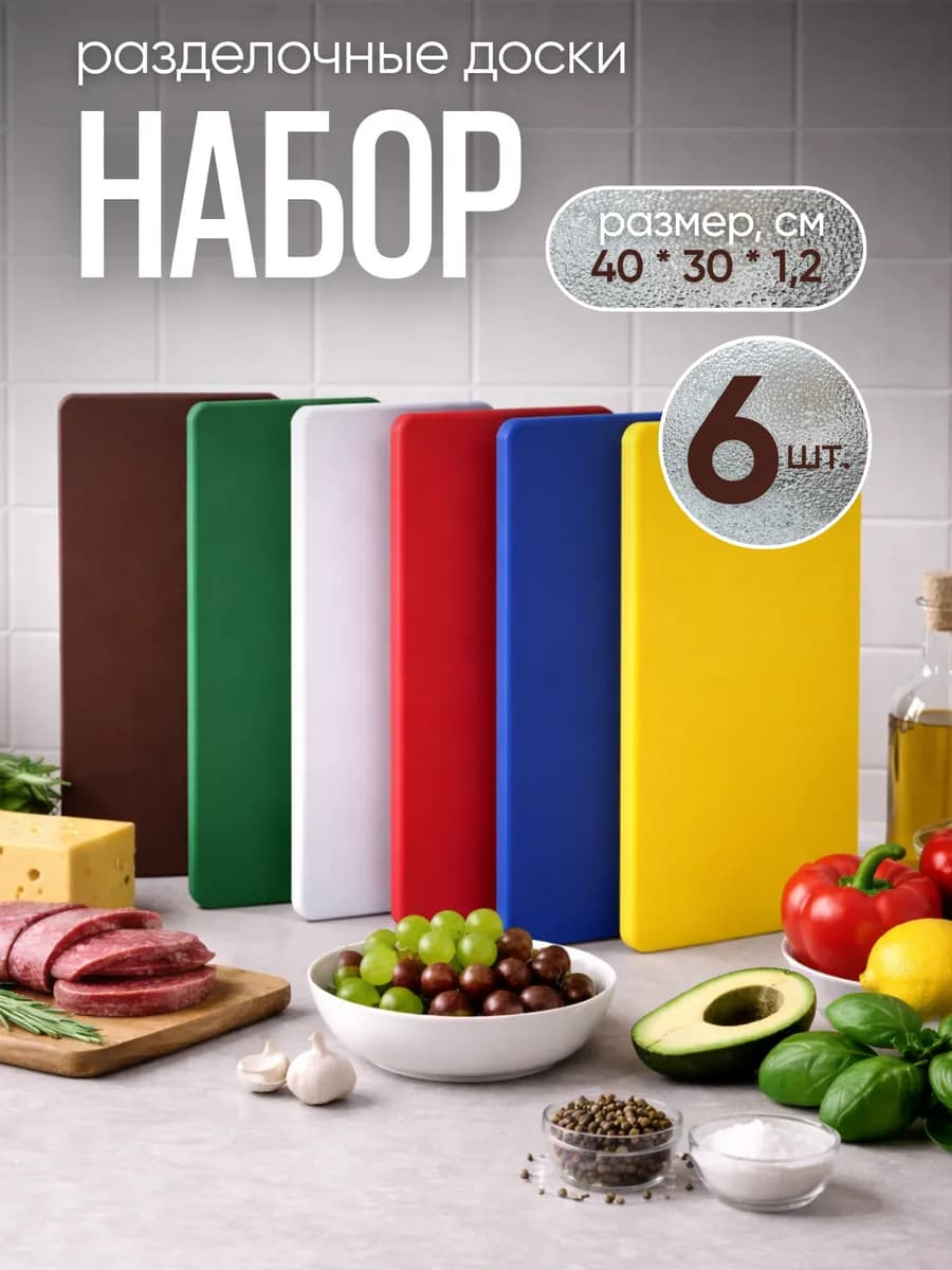 Доски разделочные набор 40*30 6шт