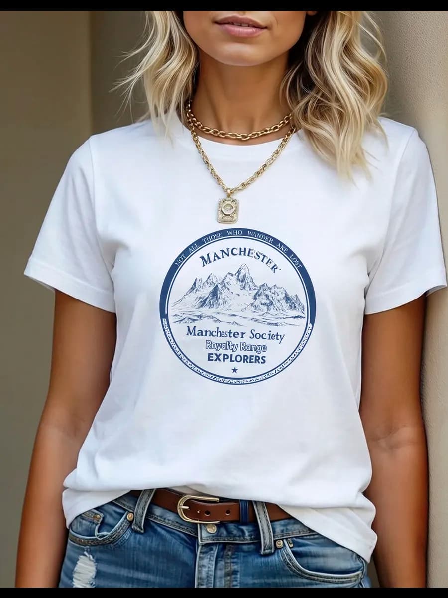 Нарядная футболка с принтом Горы