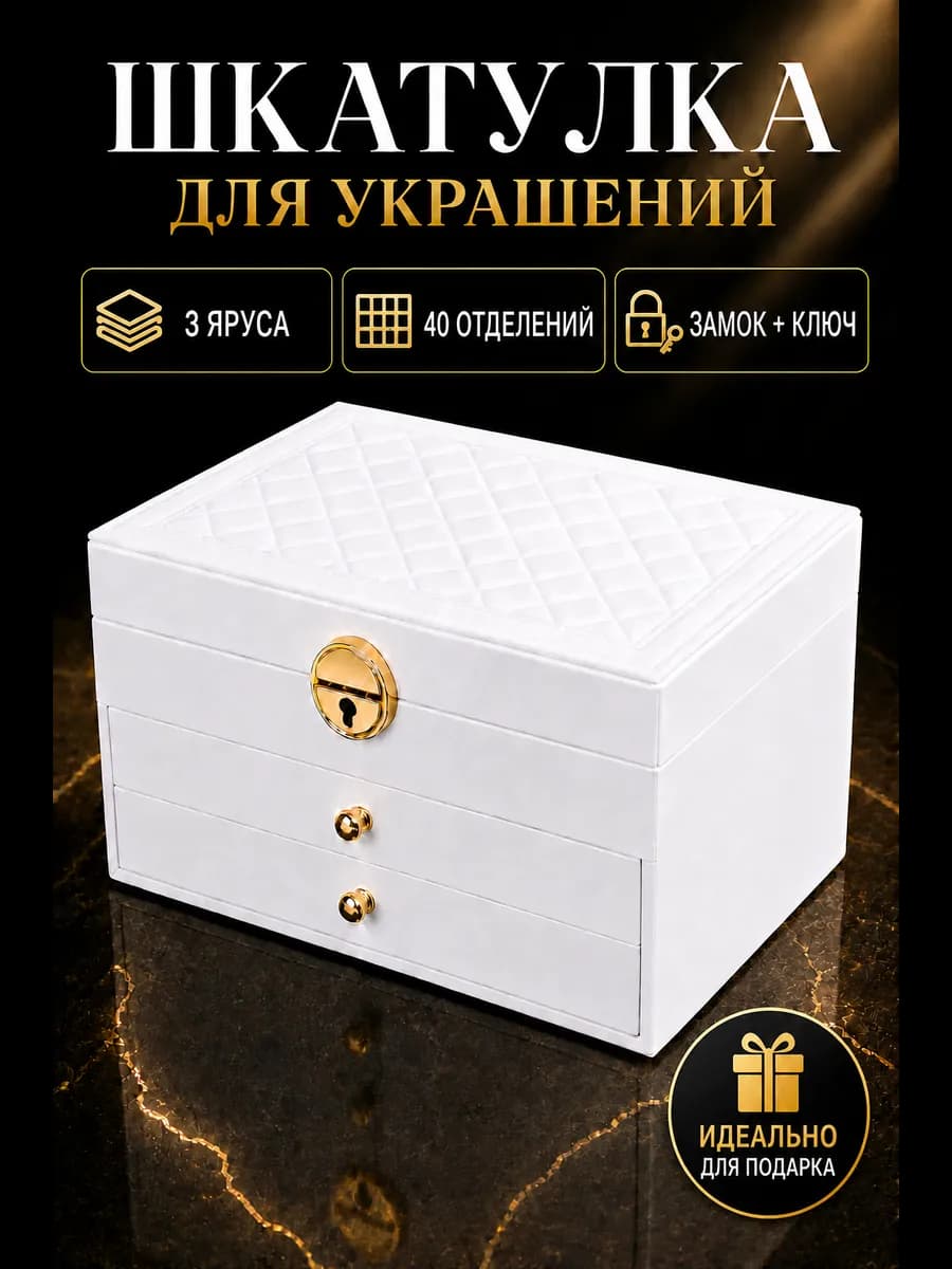 Шкатулка для украшений и бижутерии большая