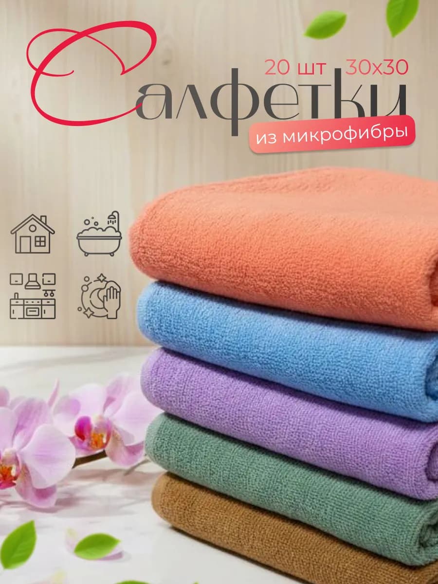 Салфетки для уборки из микрофибры рельефные