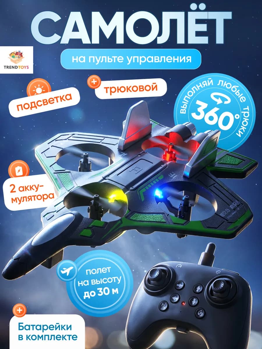 Самолет истребитель трюковый на пульте управления