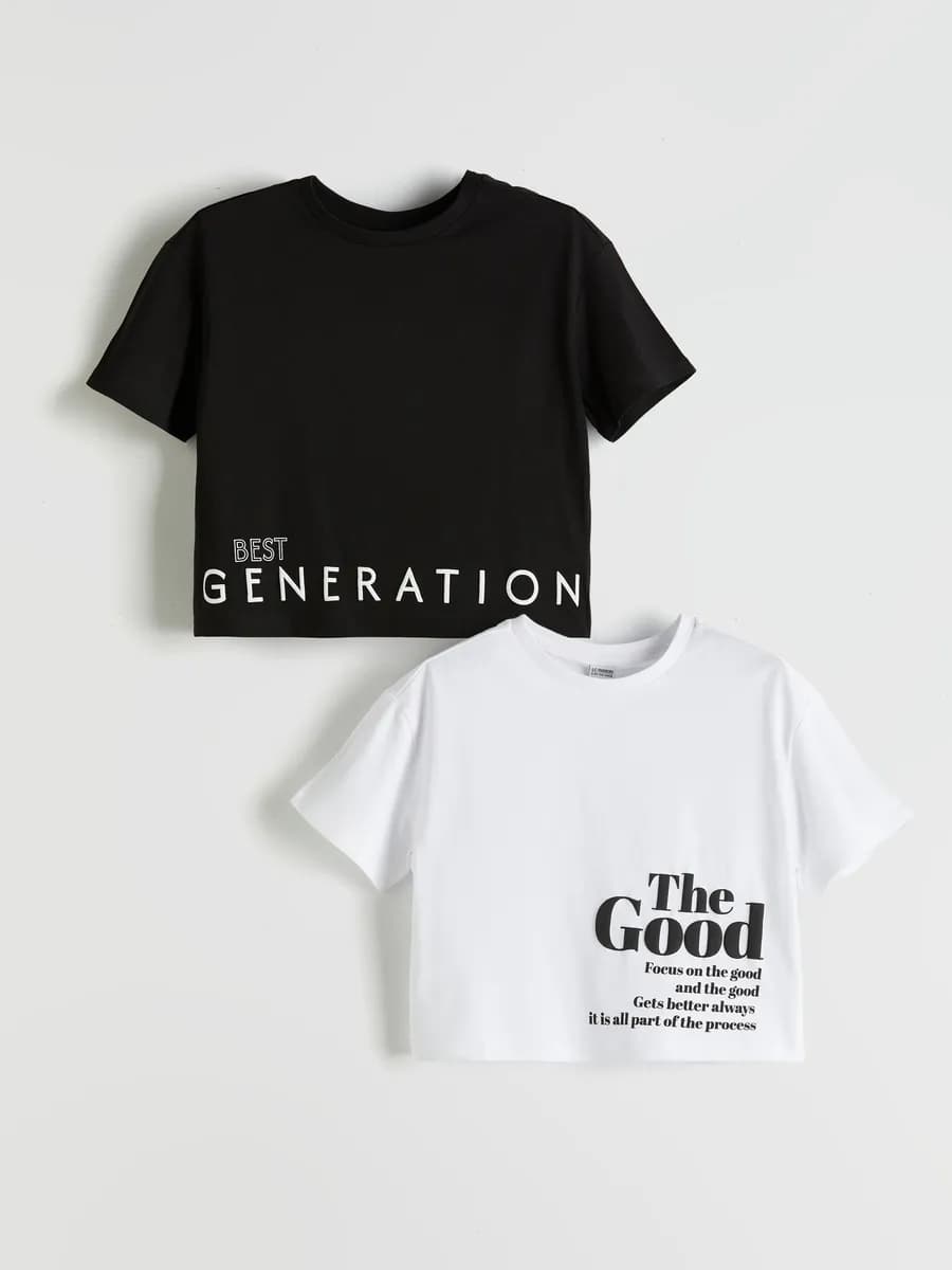 Комплект футболок с круглым вырезом для девочек (2 штуки)