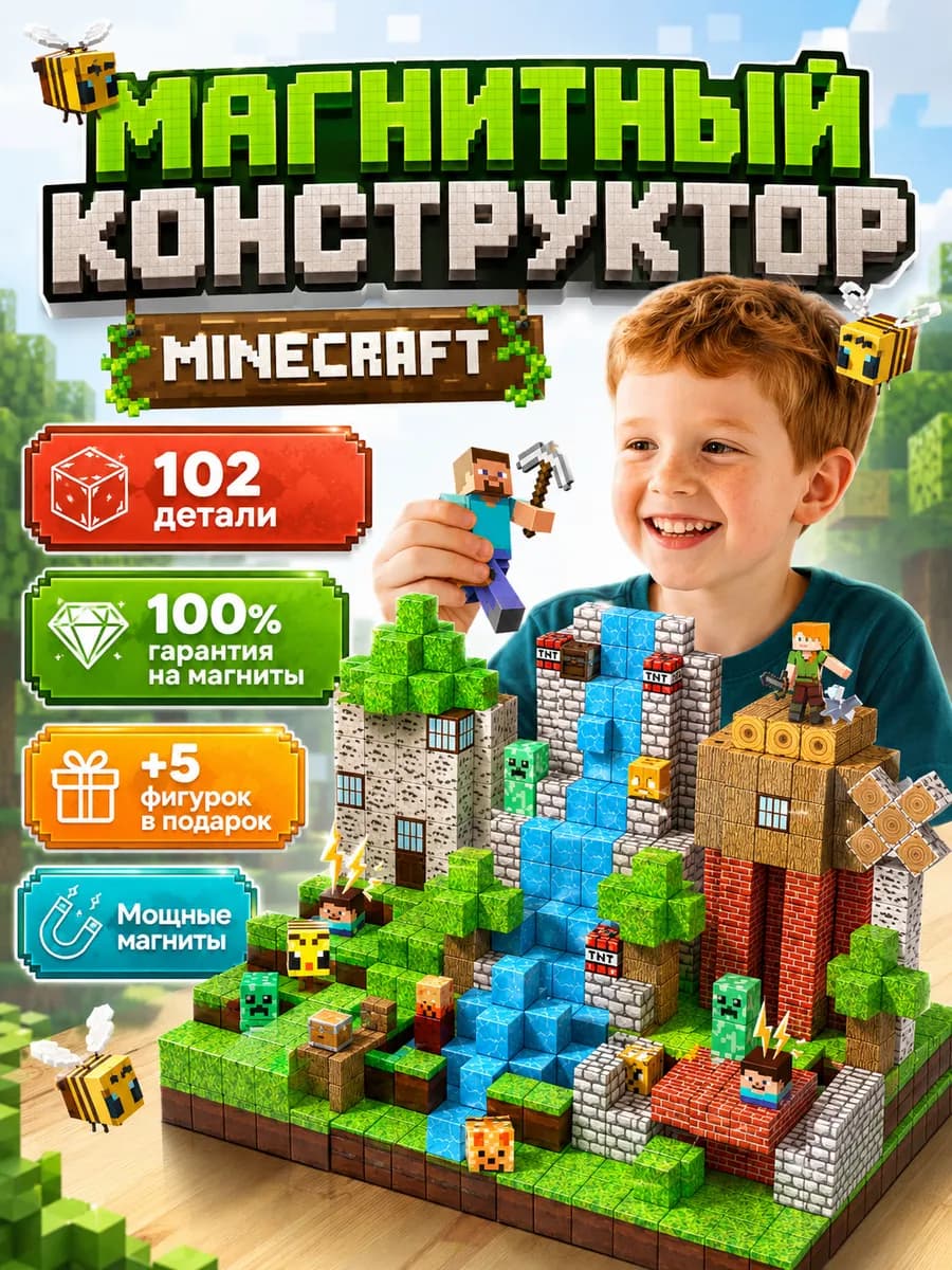 Магнитный конструктор Развивающая игрушка для мальчика