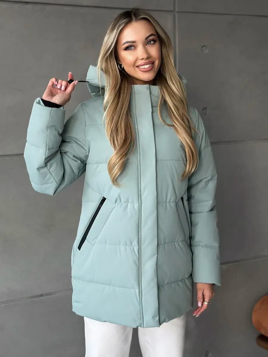 Куртка демисезонная с капюшоном удлиненная