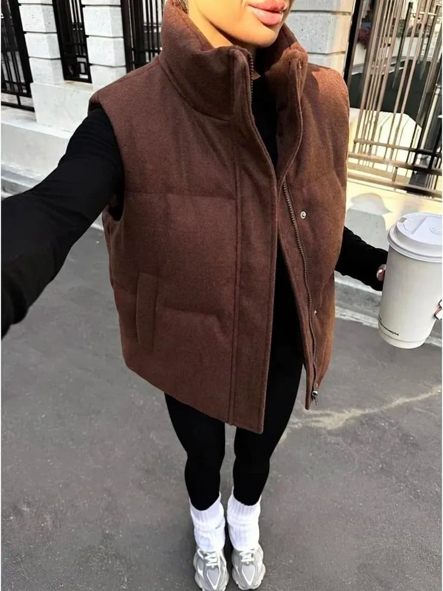 Жилетка утепленная безрукавка Оверсайз