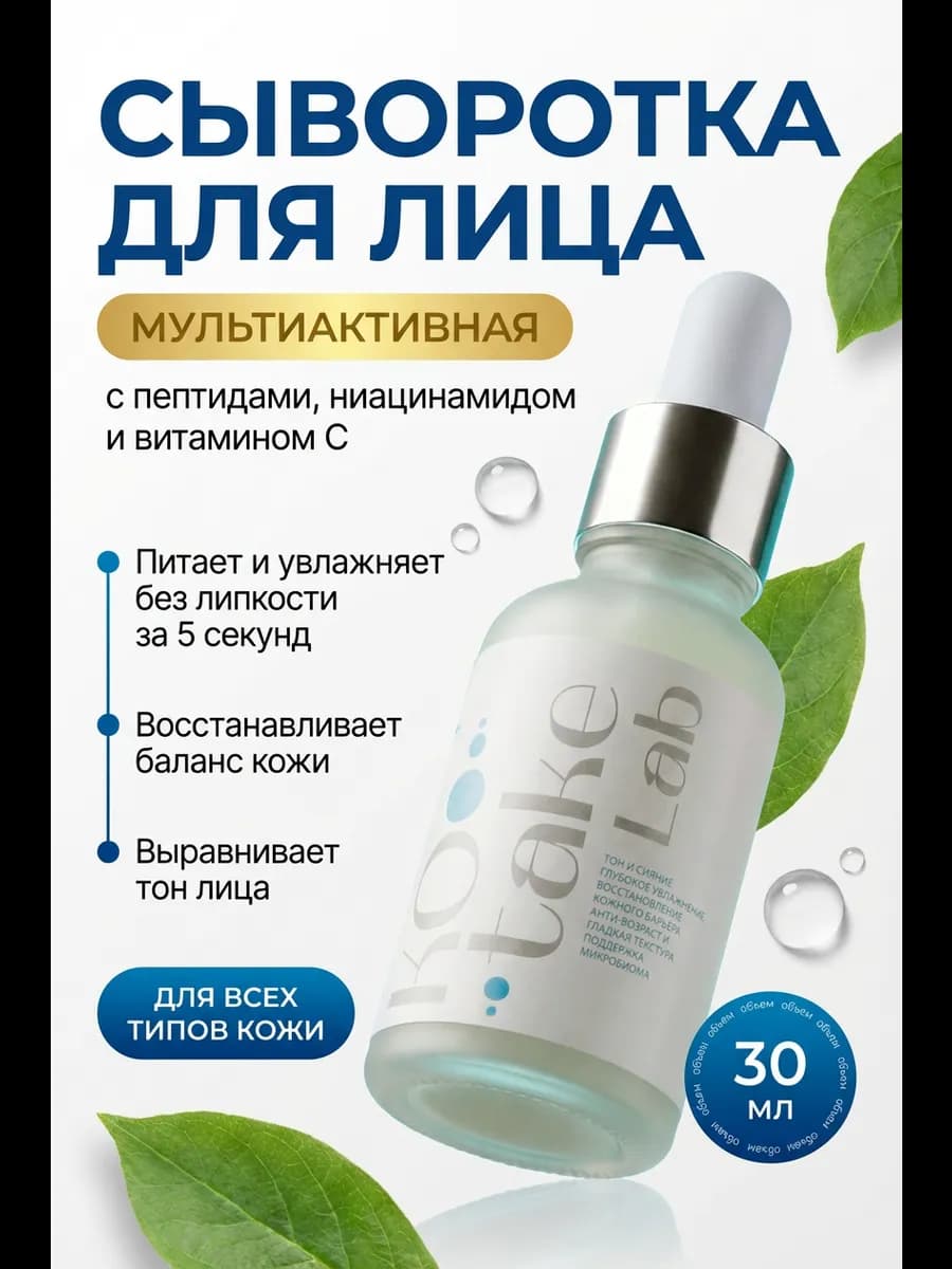 Сыворотка для лица с пептидами, ниацинамидом и витамином C