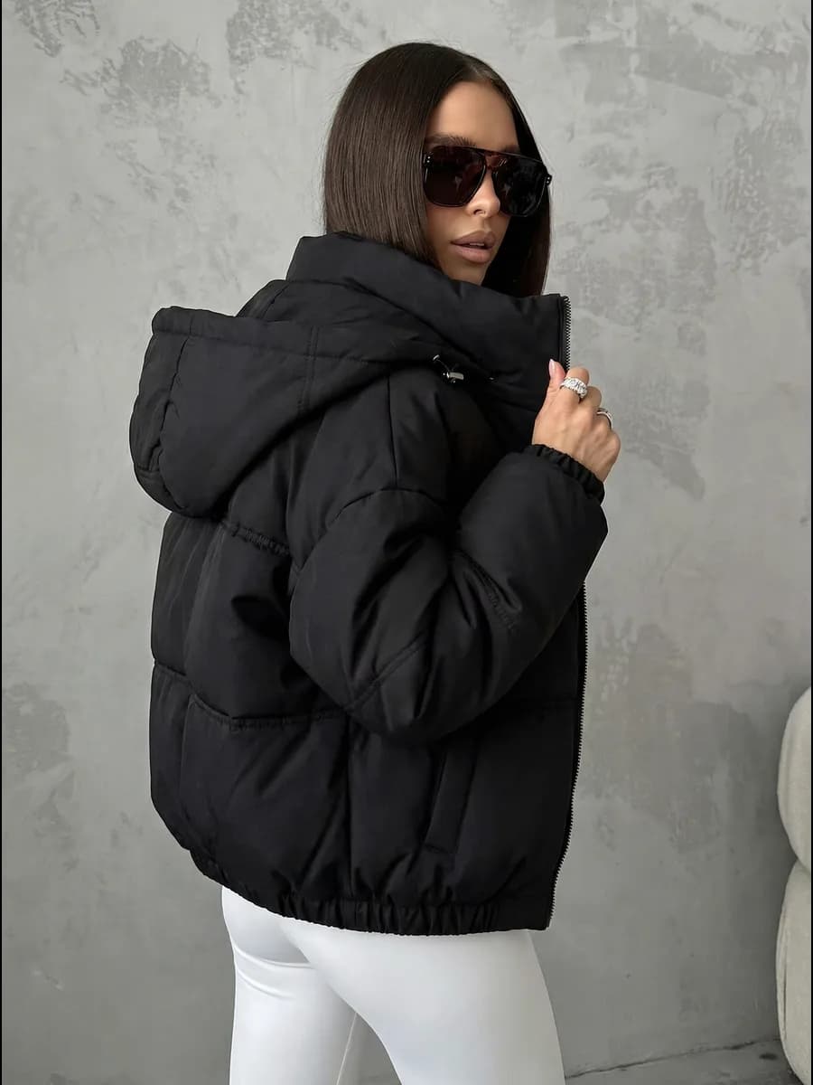 Куртка демисезонная укороченная с капюшоном