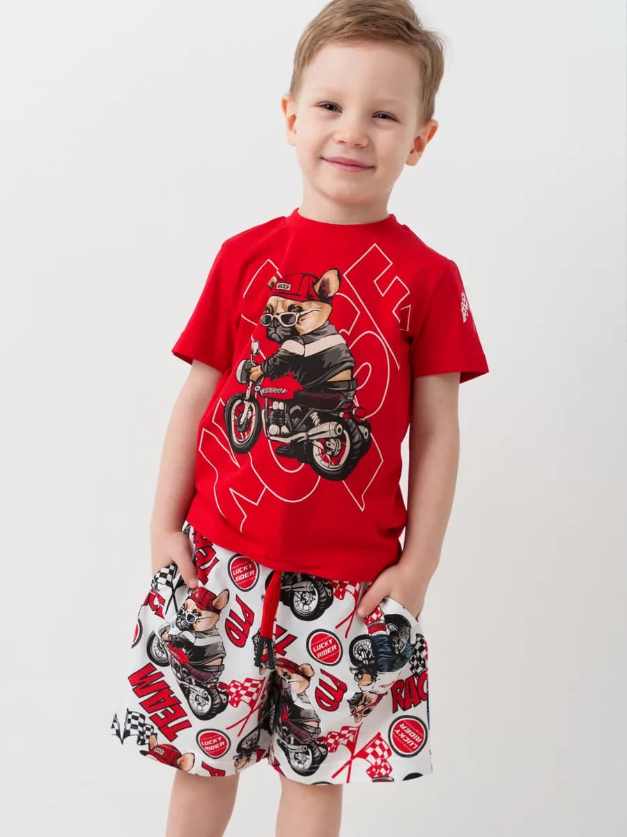 Костюм детский хлопковый в садик футболка с шортами