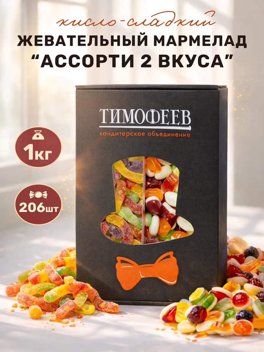 Мармелад жевательный фруктовый микс