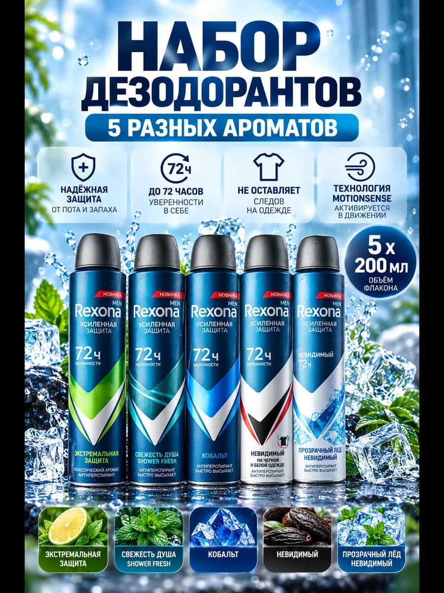 Дезодорант спрей Мужской 5 х 200 мл