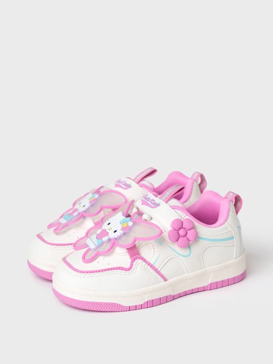 Кроссовки на липучках с патчем HELLO KITTY