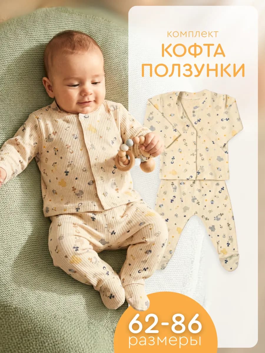Комплект для новорожденного кофточка и ползунки