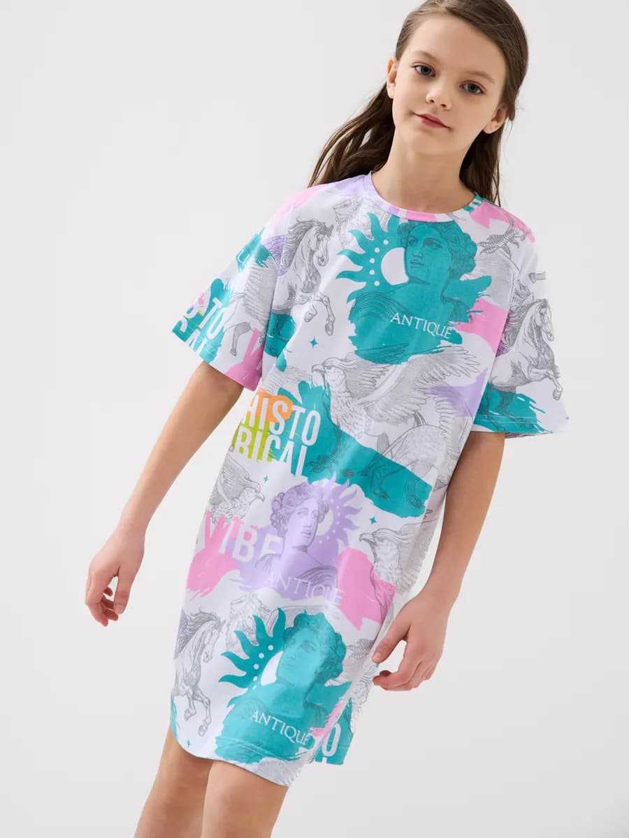 Платье-футболка оверсайз для подростка