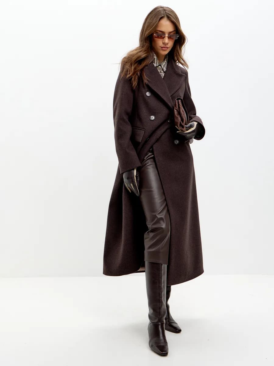 Пальто демисезонное длинное приталенное - фото 1