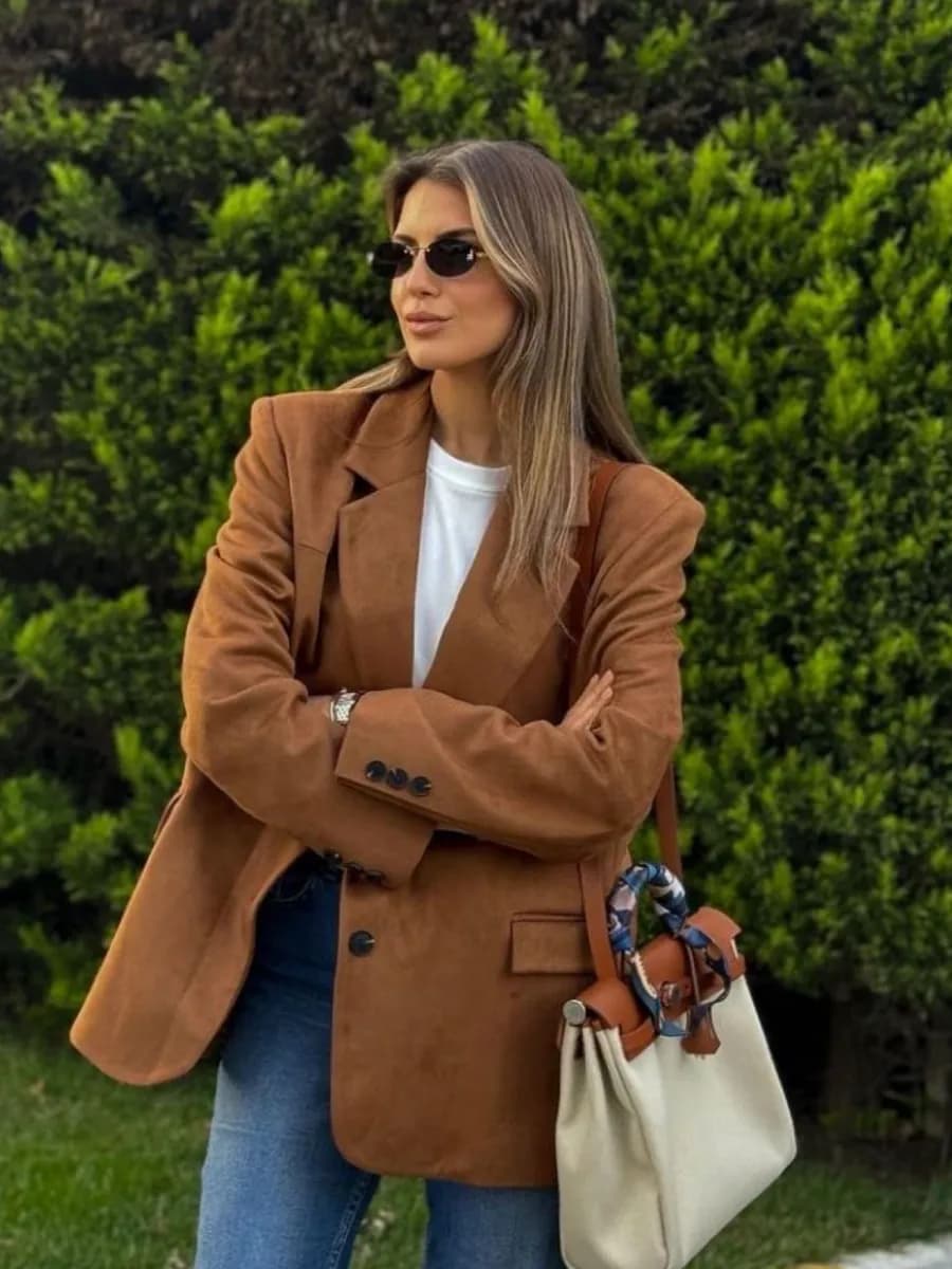 Пиджак замшевый oversize