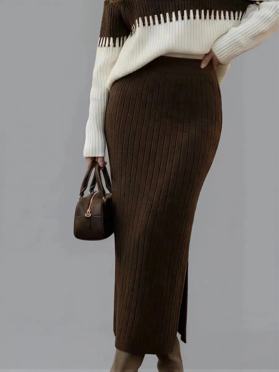 Юбка вязаная теплая длинная