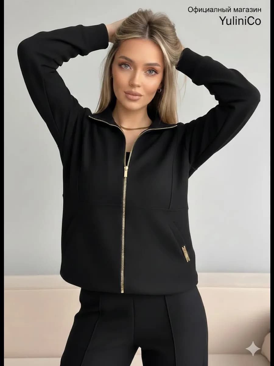 Костюм брючный спорт шик на молнии