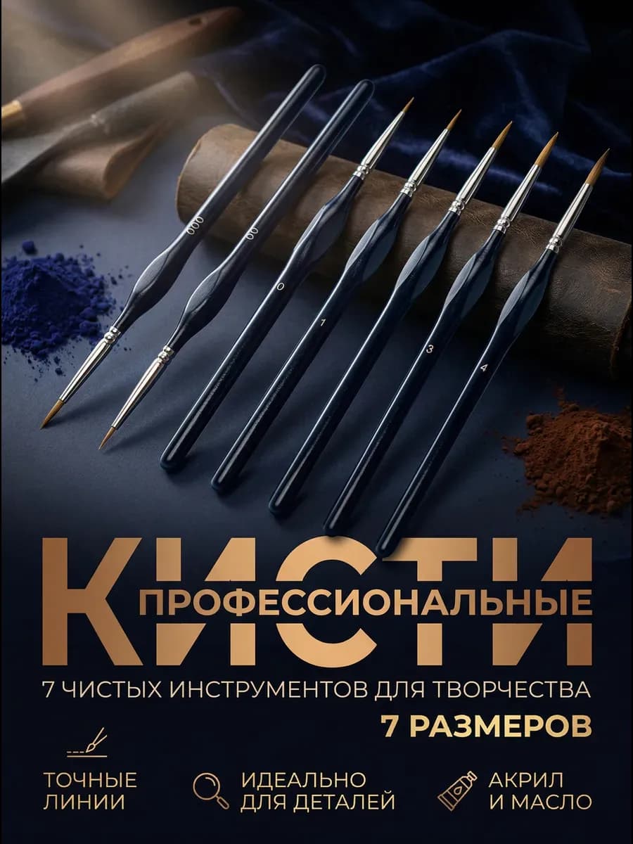 Тонкие кисти для рисования, художественные