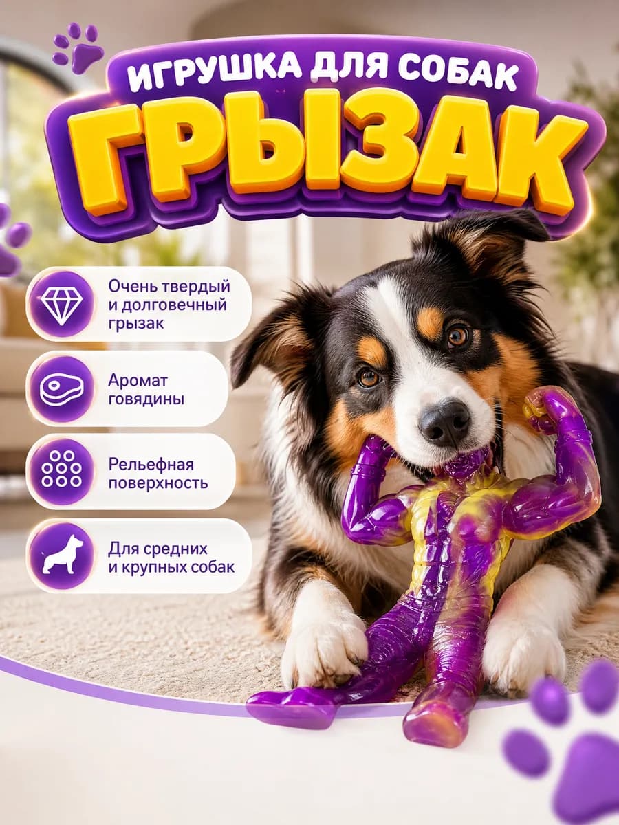 Игрушка для собак крупных пород для грызения Боксер