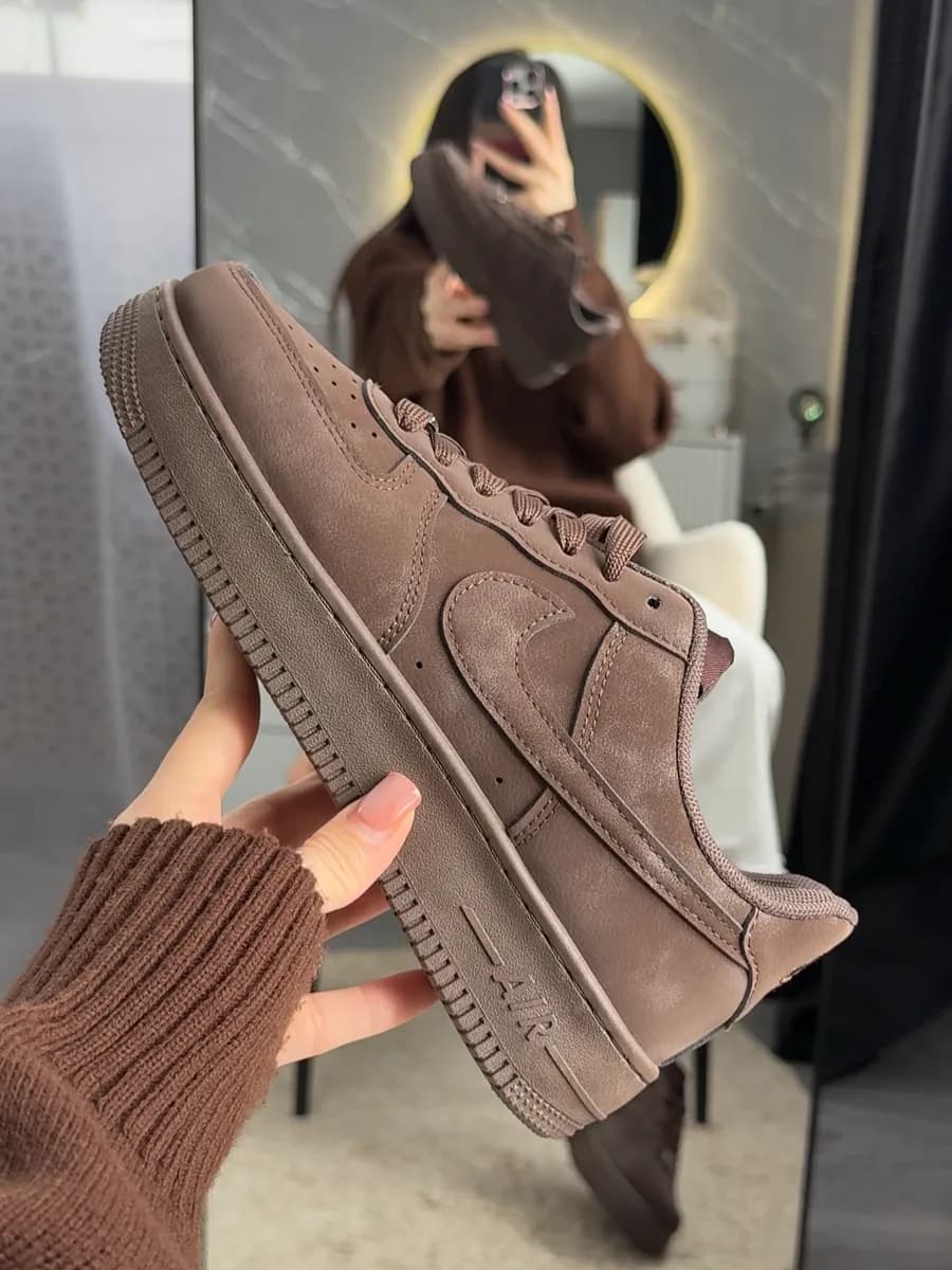 Кроссовки Air Force 1 форсы коричневые кеды