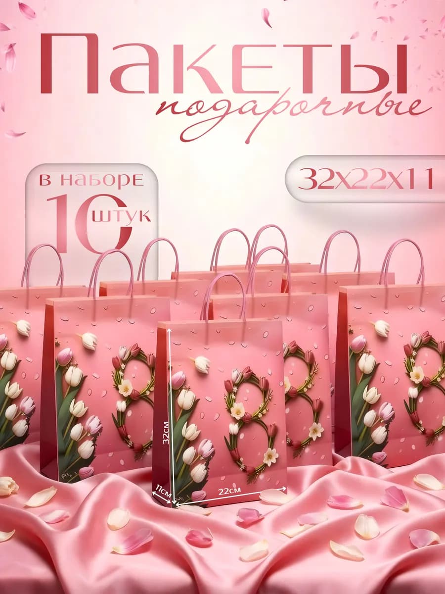 Пакеты подарочные 8 марта