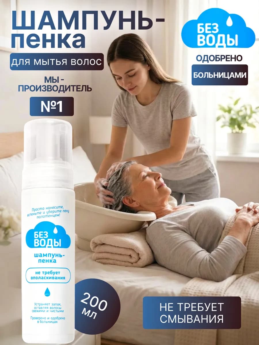 Шампунь пенка для лежачих больных без смывания