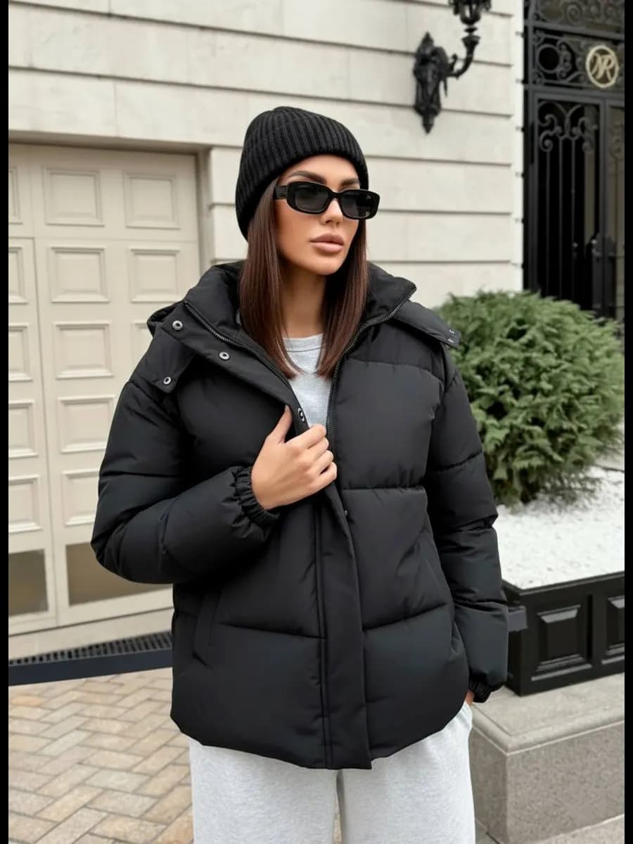 Куртка демисезонная с капюшоном удлиненная