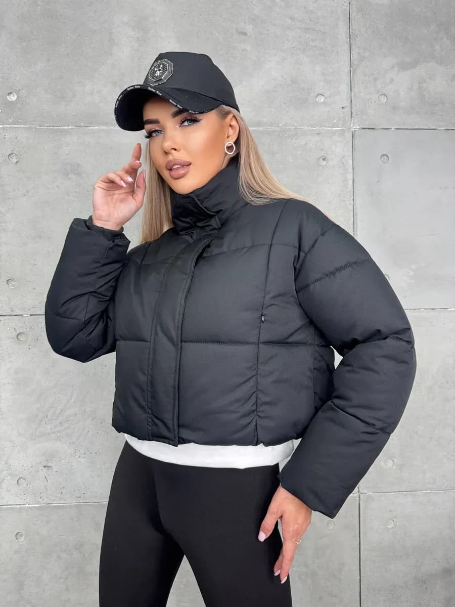 Куртка дутая укороченная демисезон - фото 1