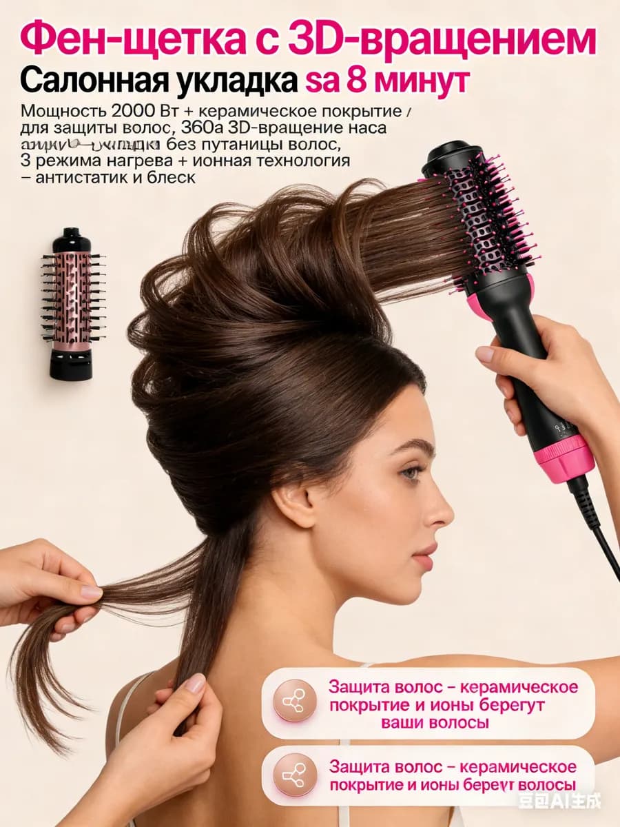 Super hair dryer фен щетка стайлер крутящийся Сопоставимое