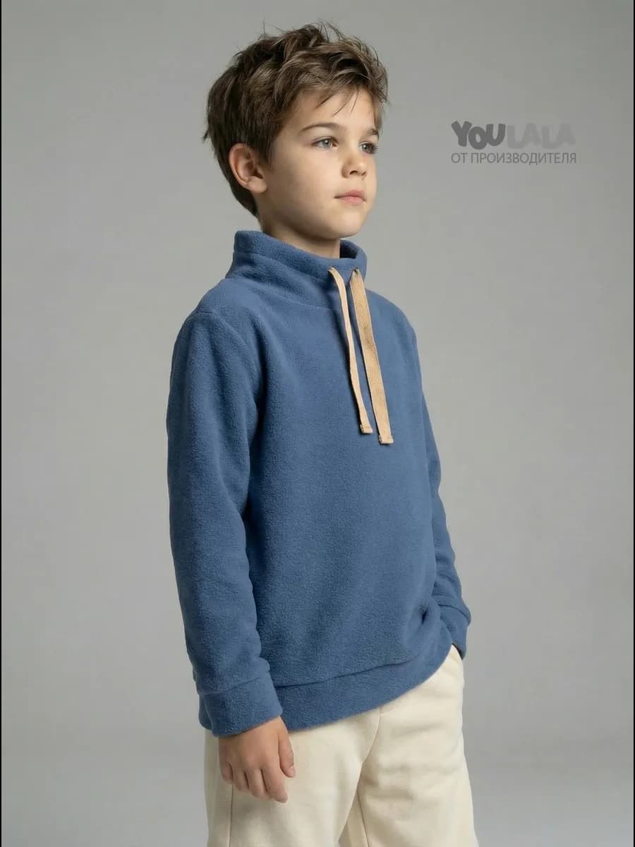 Толстовка флисовая детская с высоким воротником - фото 1