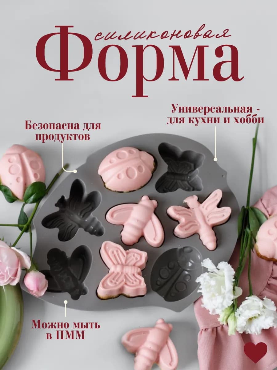 Форма для выпечки кексов силиконовая