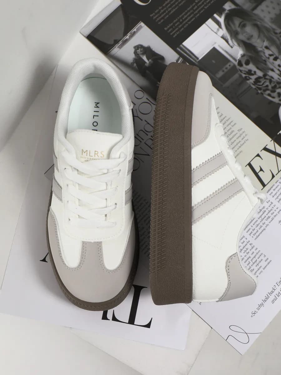 Кеды самба на высокой платформе белые - фото 1