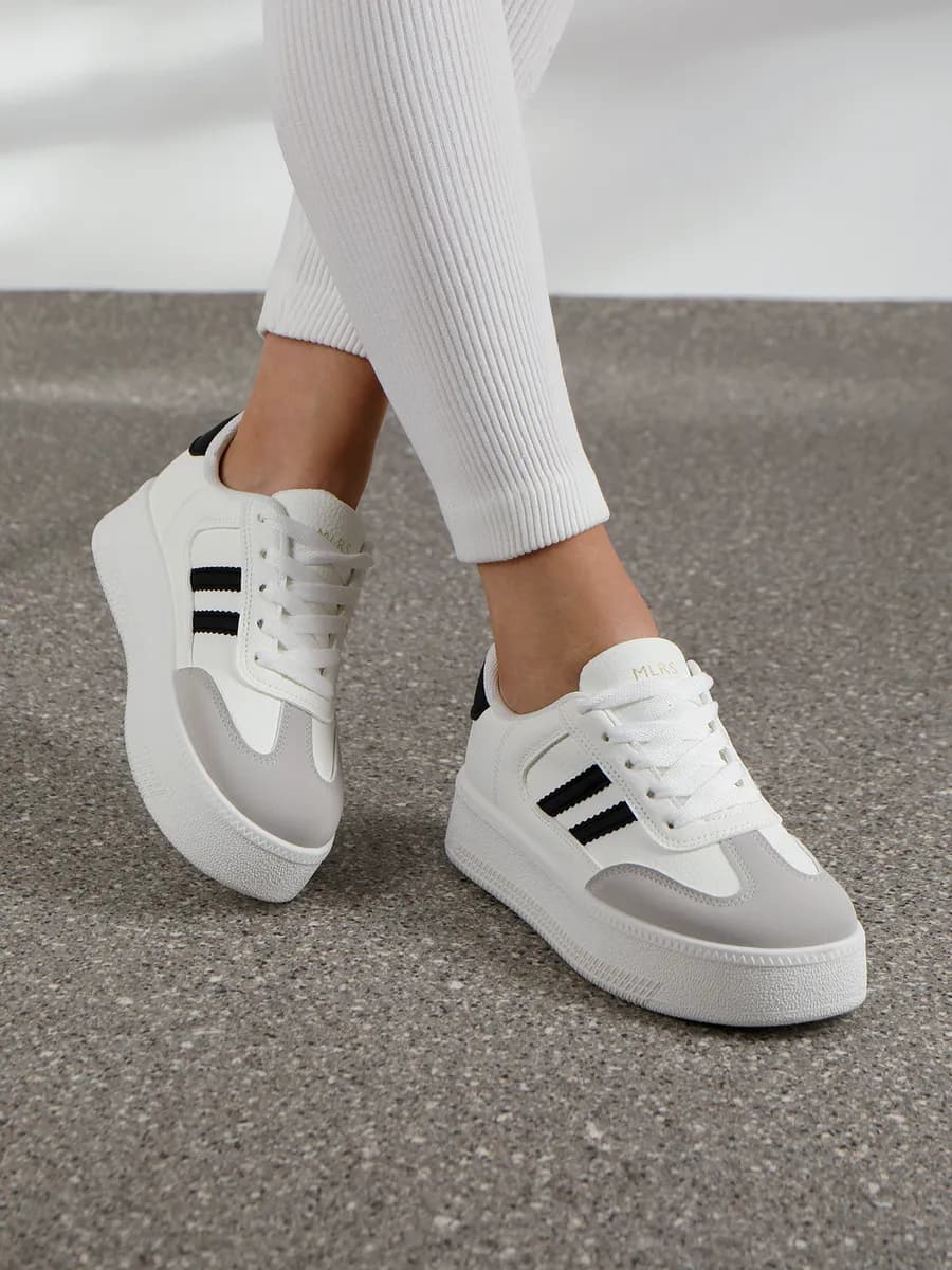 Кеды на высокой платформе белые