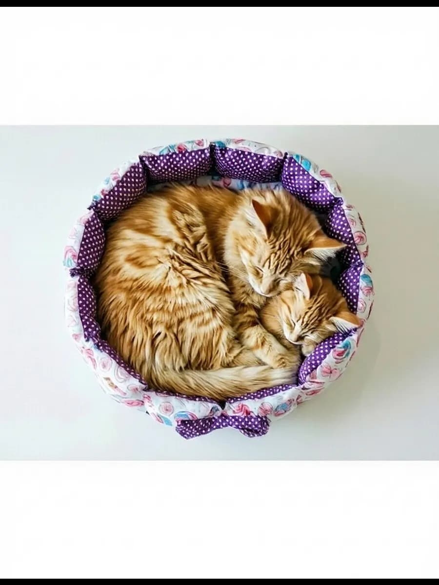 Лежанка для кошек и собак 50*50*16.Фиолетовый. Карамель