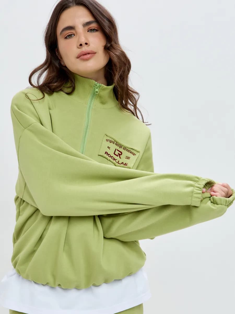 Свитшот полузамок оверсайз без начеса