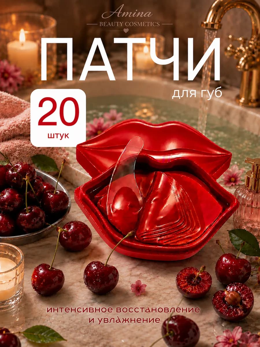 Патчи для губ с гиалуроновой кислотой, 20 шт
