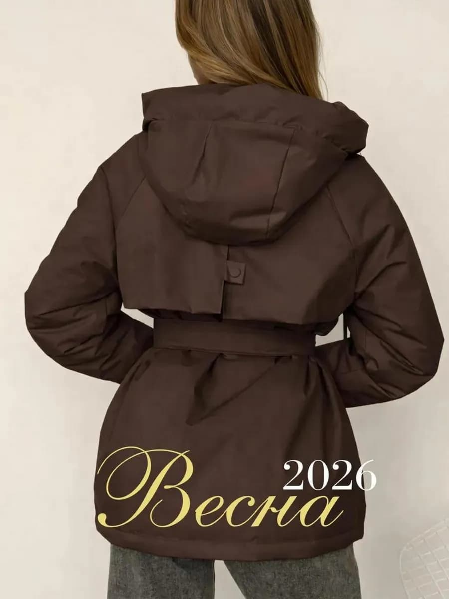 Куртка демисезонная с капюшоном парка - фото 1