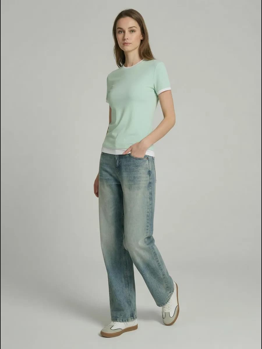 Футболка двойная приталенная