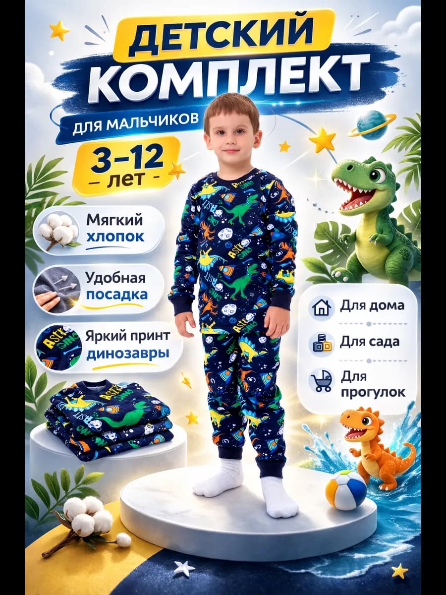 Пижама детская дракончики