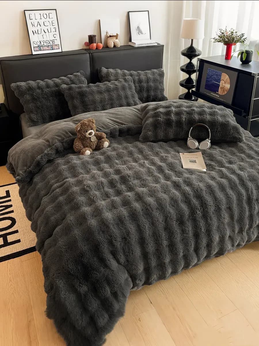 Комплект пушистое Постельное белье 2 спальное (4 предмета)