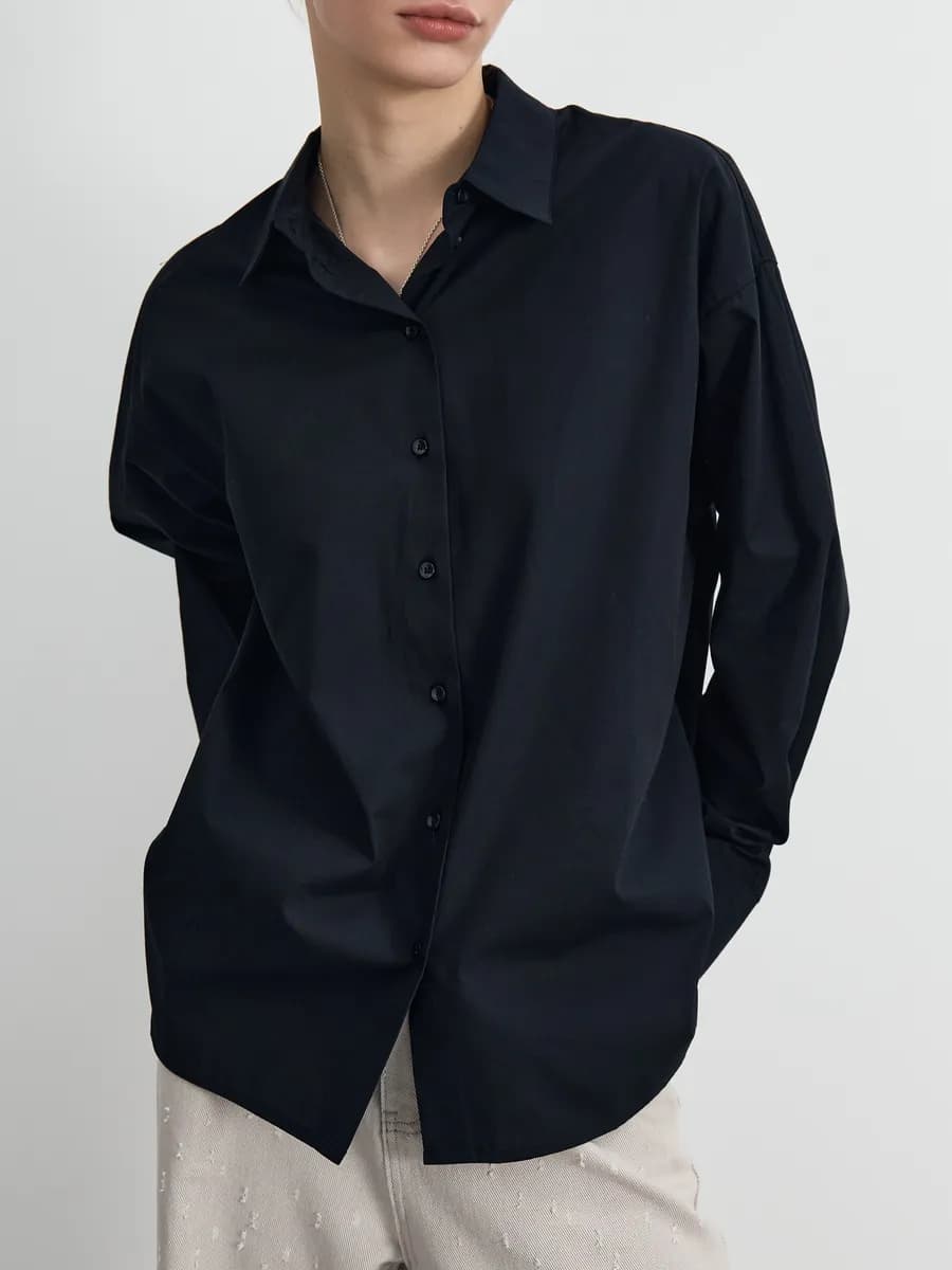 Рубашка оверсайз офисная хлопковая