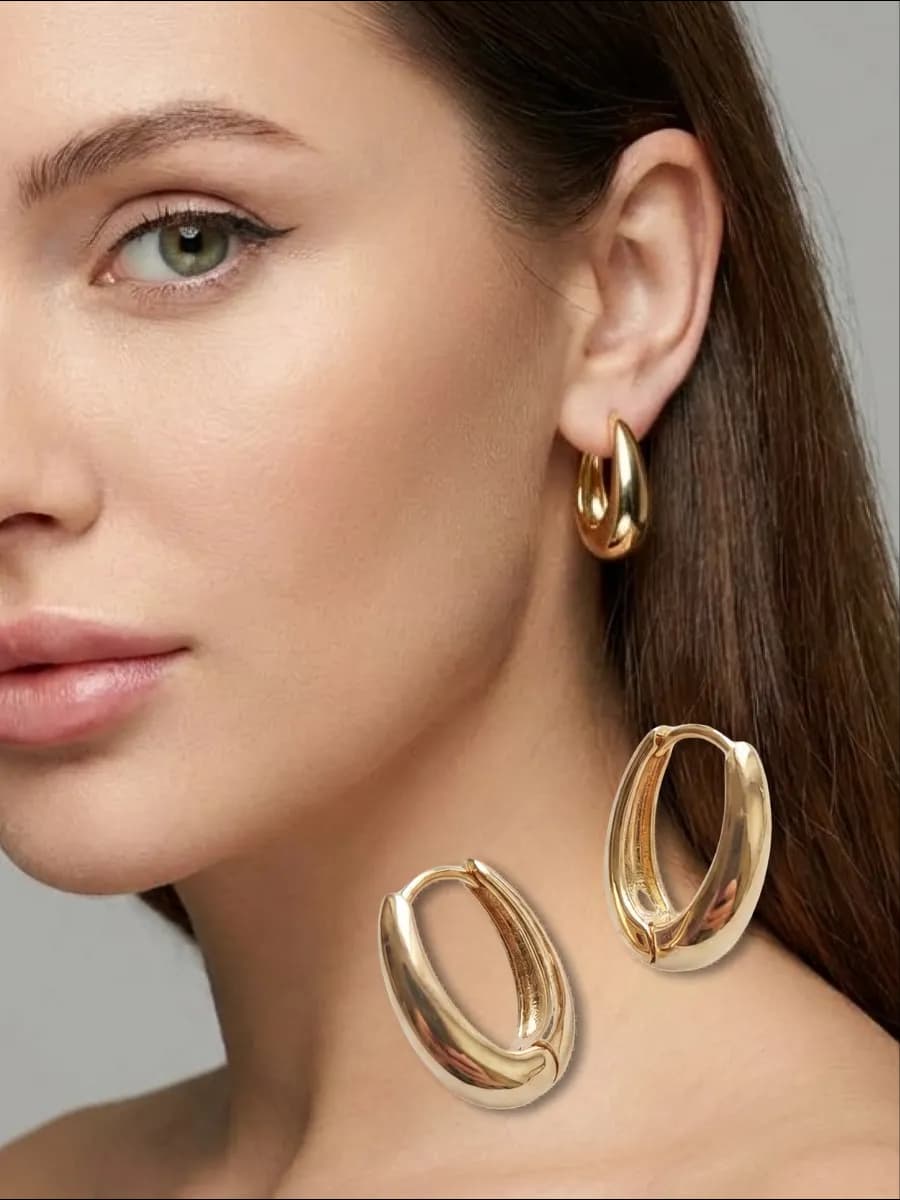 Серьги кольца конго овальные