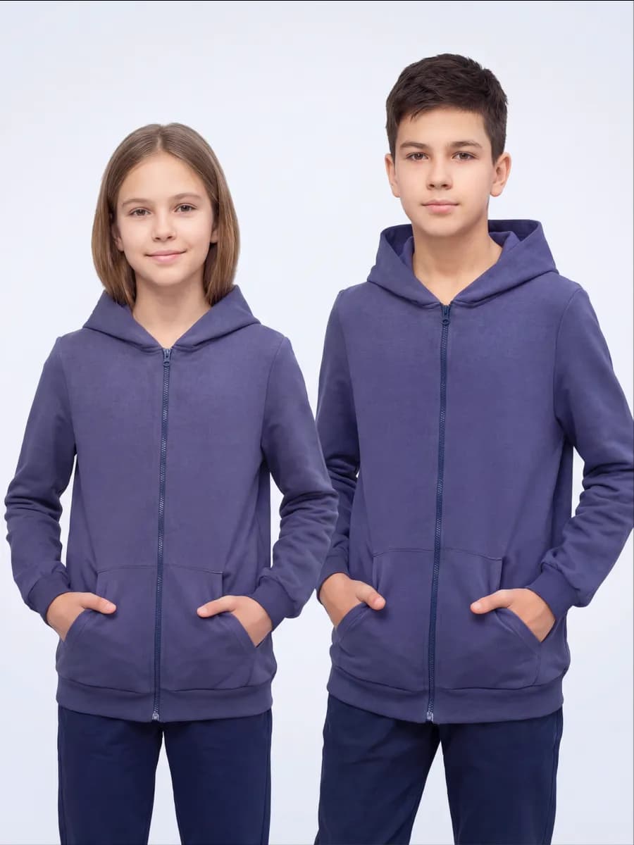 Толстовка детская на молнии с капюшоном - фото 1