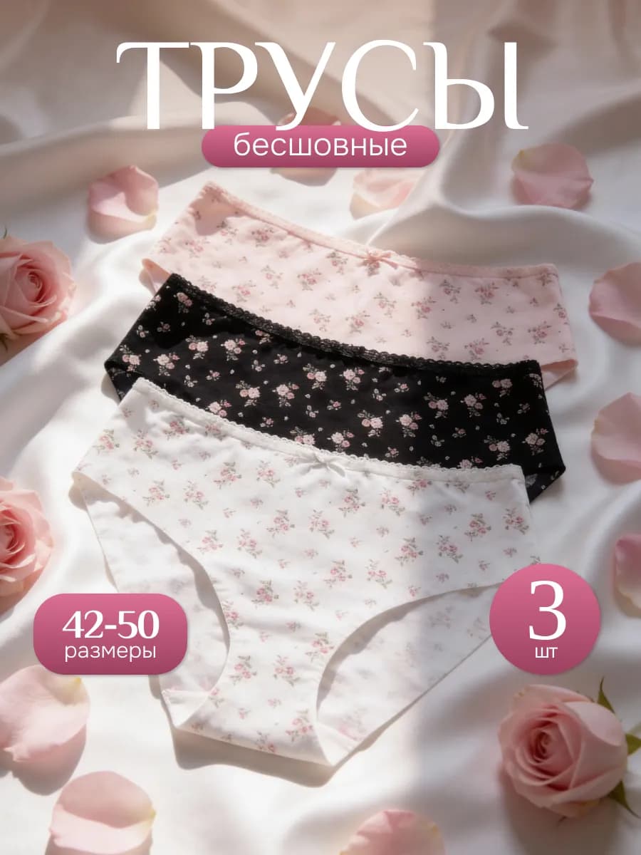 Слипы бесшовные набор 3 шт