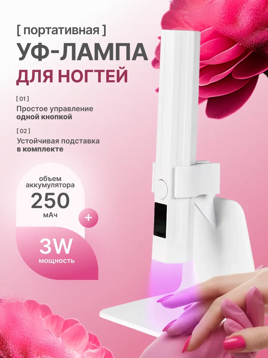 Лампа фонарик для маникюра ультрафиолетовая для ногтей