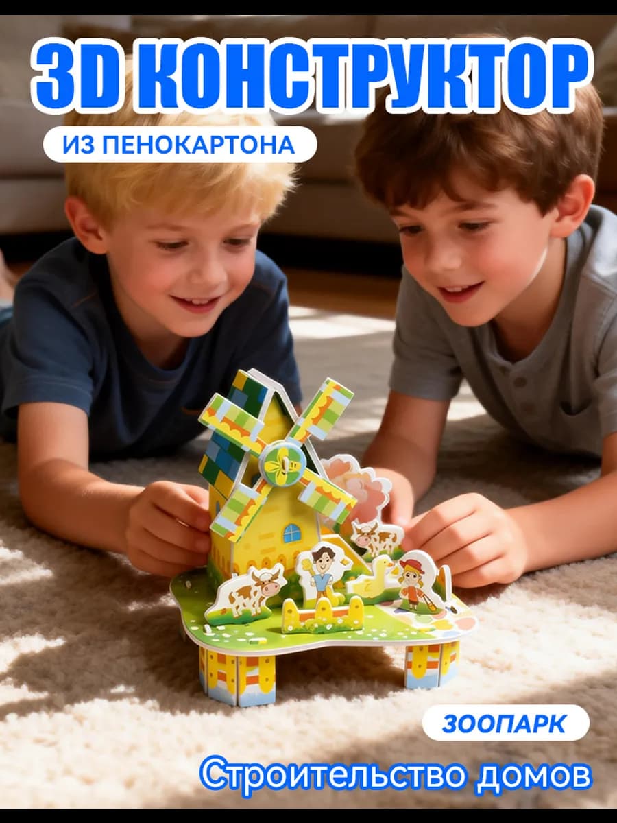Набор 3D пазлов ферма в детский сад
